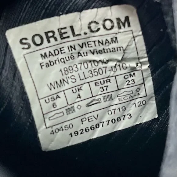 Sorel Black and White Women's Sneakers - Picture 9 of 9